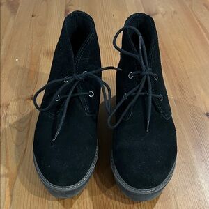 Black Suede Clarks Arabella Booties